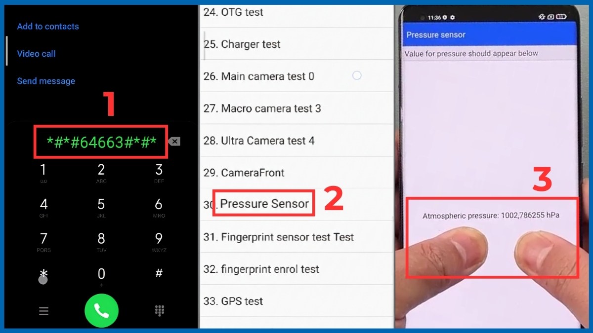 Cách test áp suất Xiaomi bằng mã kiểm tra phần cứng