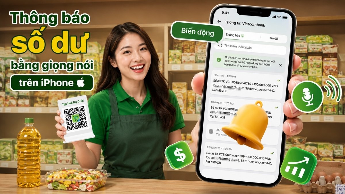 Cách bật thông báo số dư bằng giọng nói trên iPhone đơn giản Cách bật thông báo số dư bằng giọng nói trên iPhone đơn giản