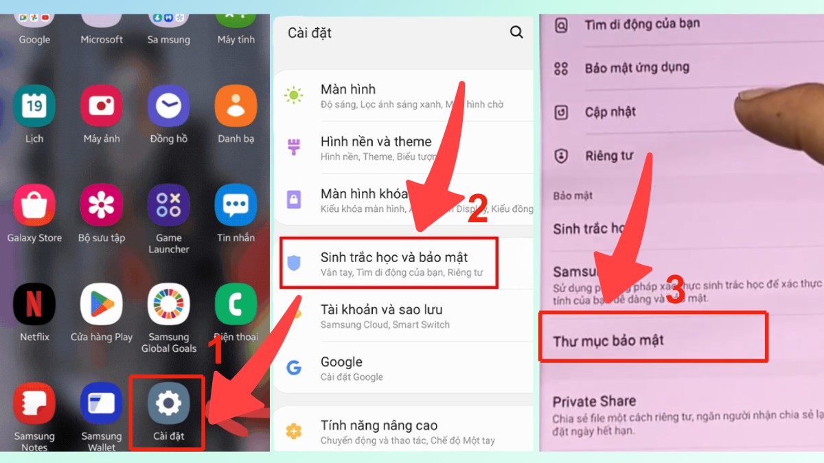 Cách kích hoạt thư mục bảo mật Samsung - bước 1
