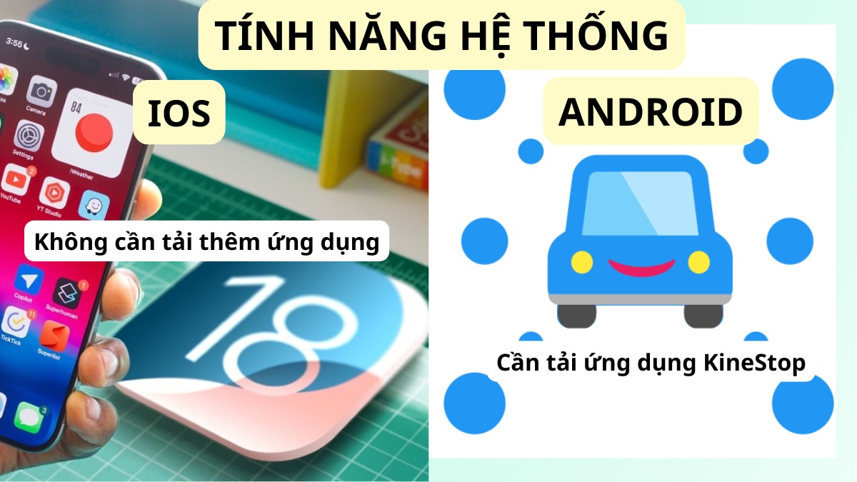 Tính năng hệ thống chống say xe giữa iPhone và Android