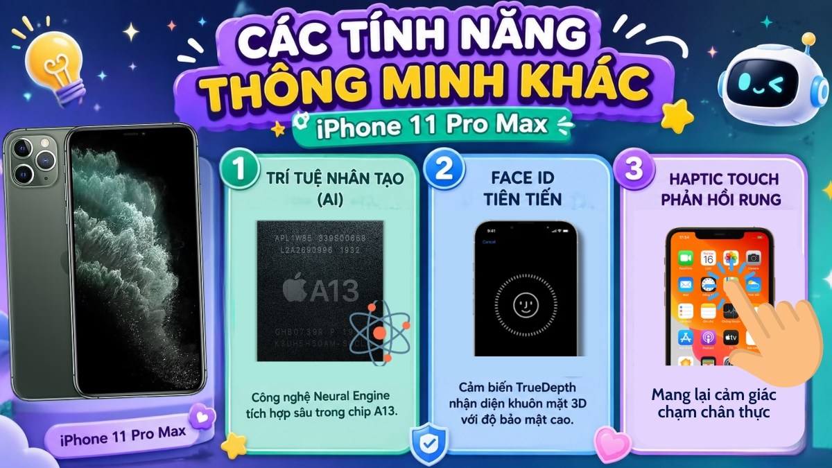 Các tính năng thông minh khác trên iPhone 11 Pro Max
