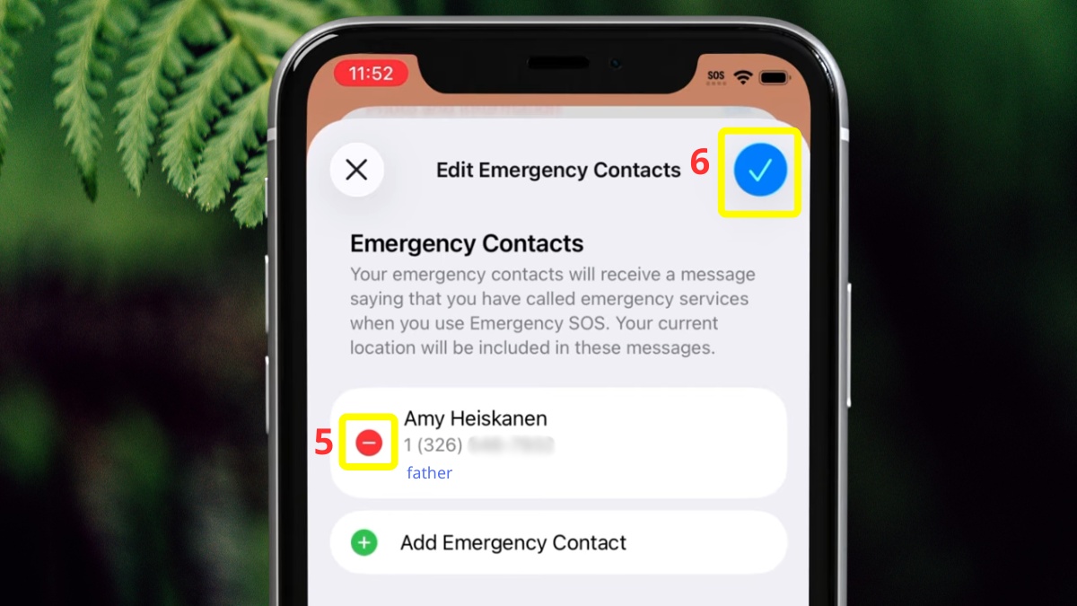 Cách xóa liên hệ khẩn cấp trong SOS iPhone - bước 3
