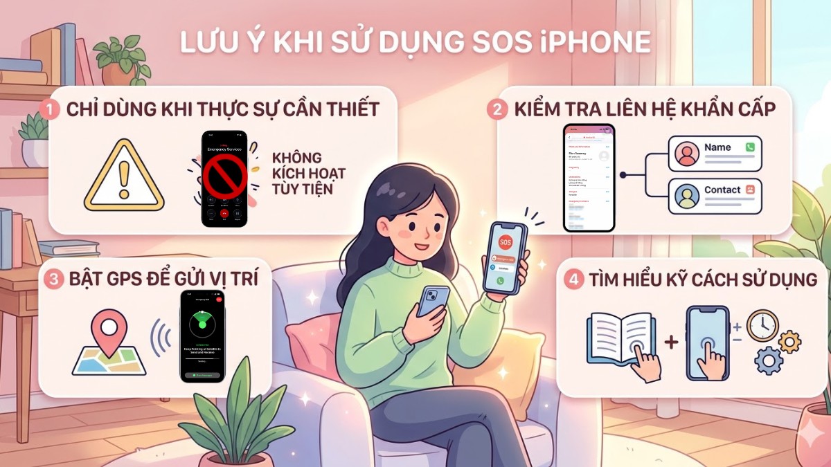 Lưu ý khi sử dụng tính năng SOS iPhone