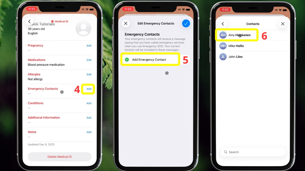 Cách thêm liên hệ khẩn cấp trong SOS iPhone - bước 2