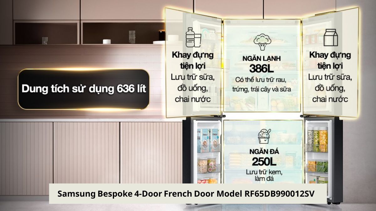 Top những tủ lạnh tốt nhất hiện nay - Samsung Bespoke 4‑Door French Door