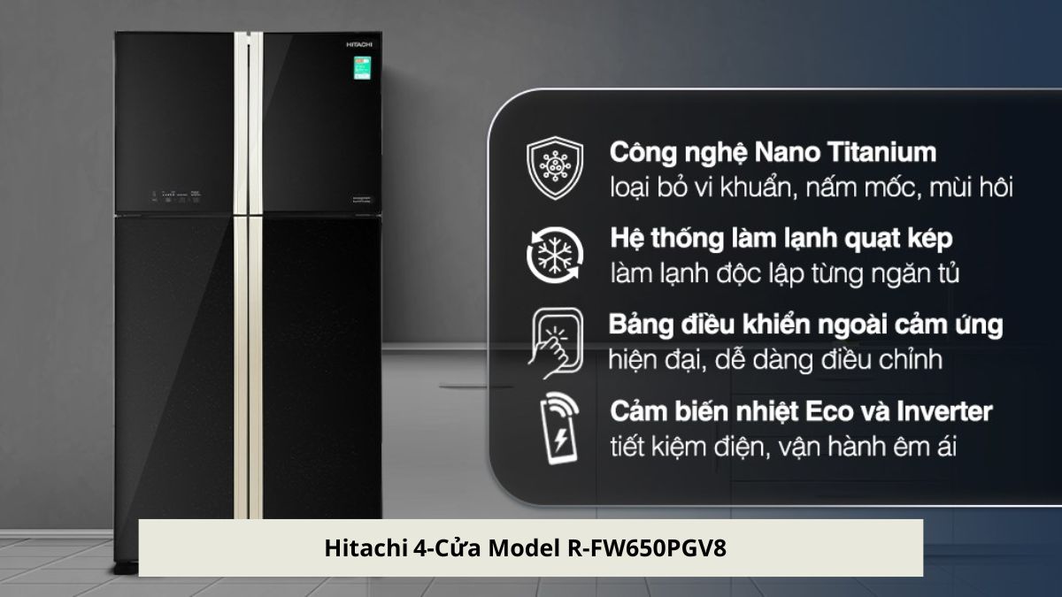 Top những tủ lạnh tốt nhất hiện nay - Hitachi R‑FW650PGV8