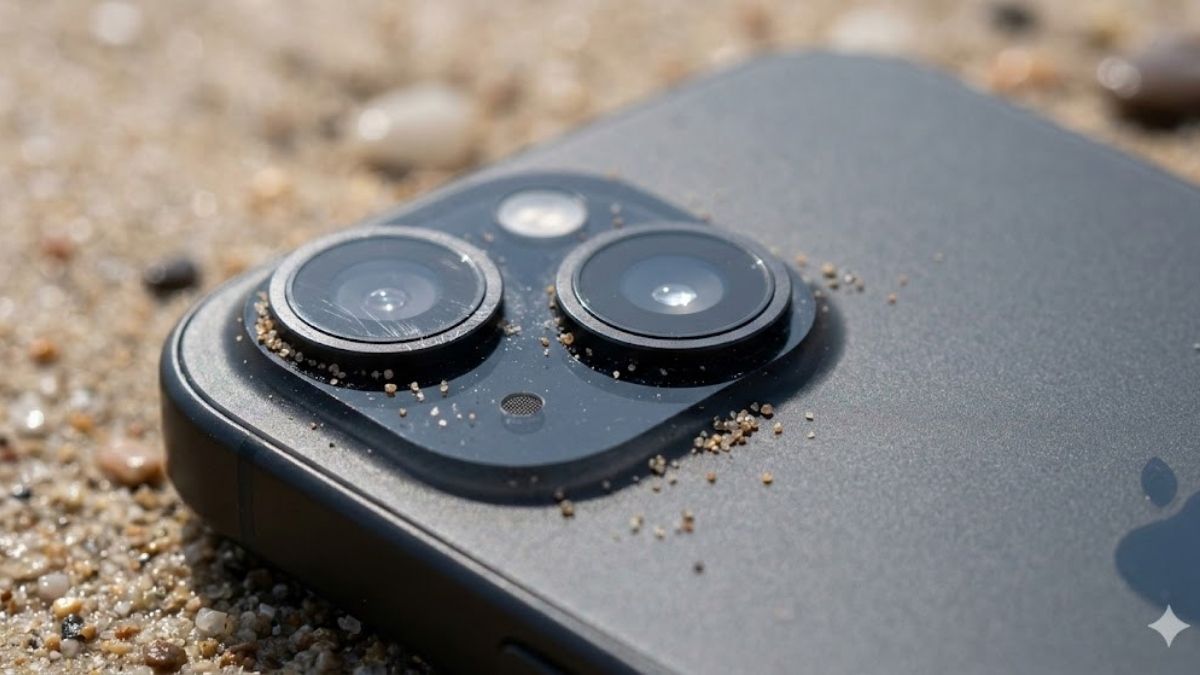 Bụi cát hoặc vật cứng ma sát lâu ngày khiến viền camera iPhone 15 bị xước