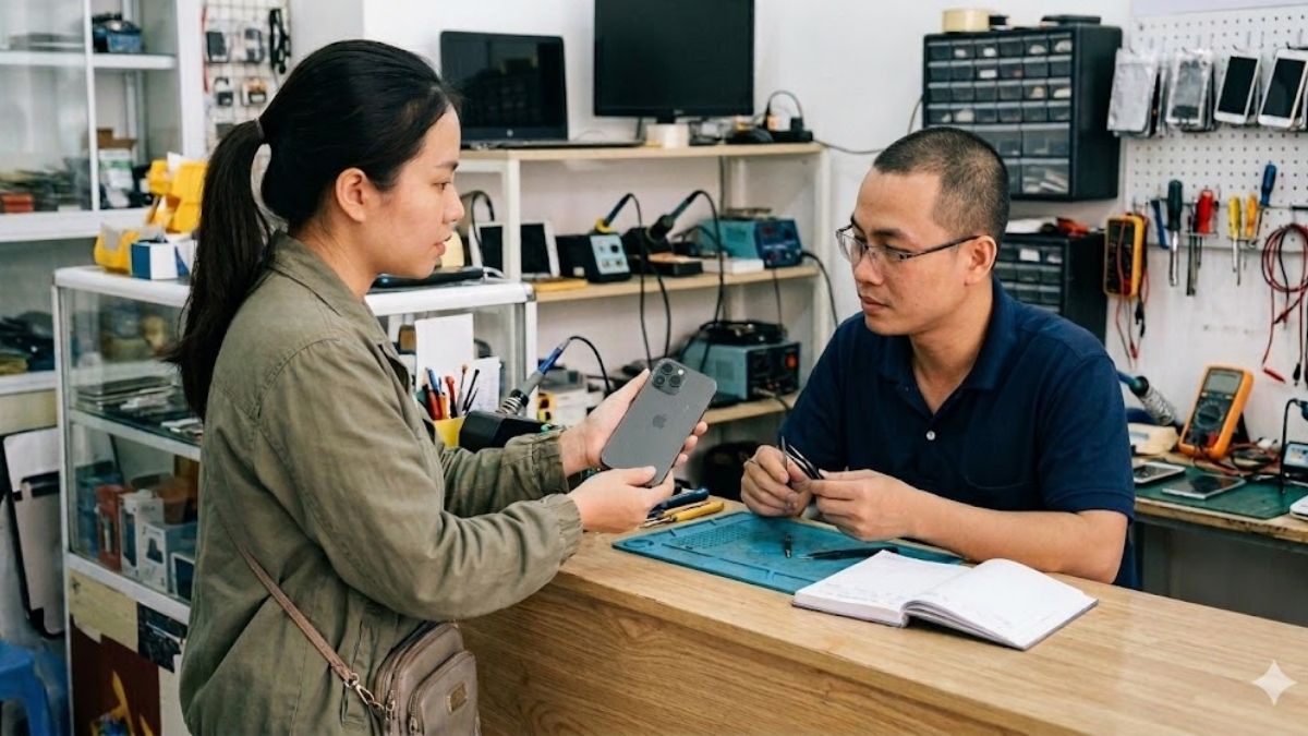 Mang đến trung tâm uy tín khi viền camera iPhone 15 bị trầy xước