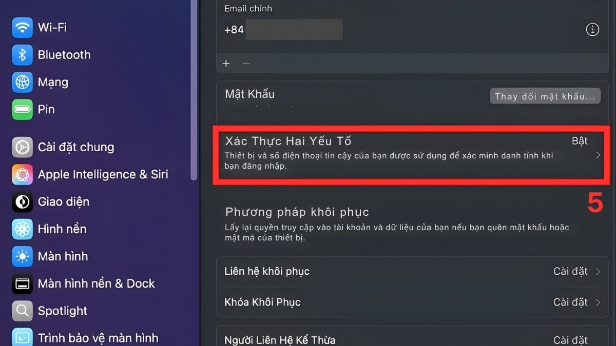 Cách bật xác minh ID Apple trên Macbook - bước 3