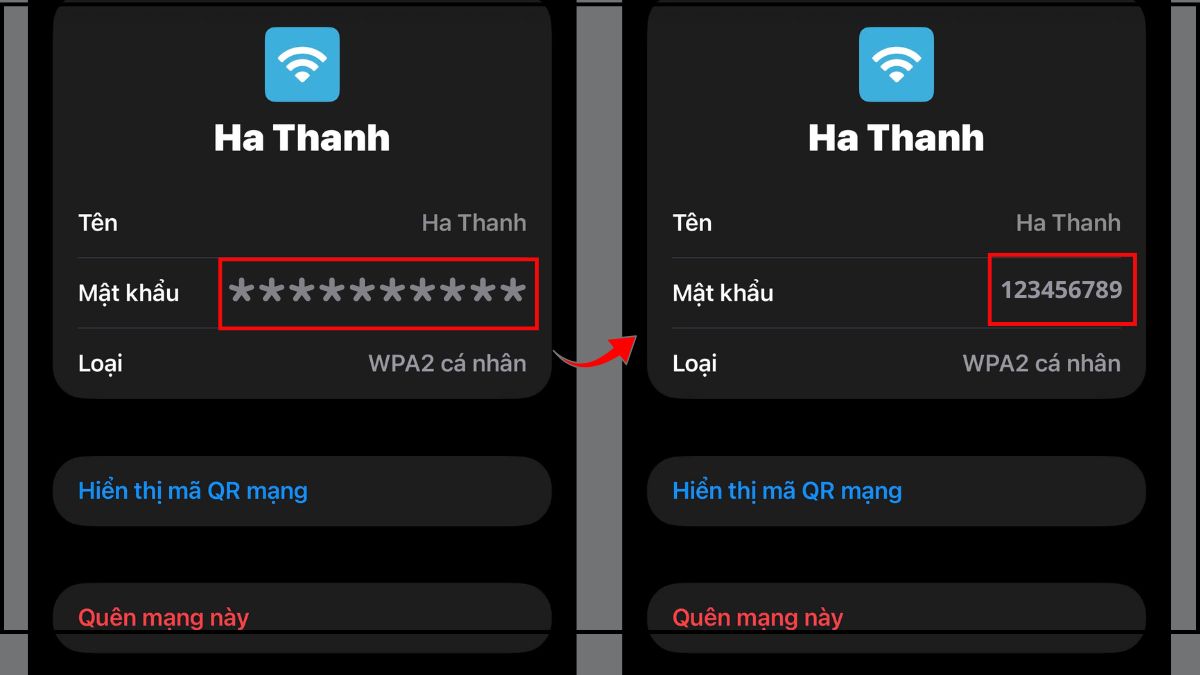 Sử dụng ứng dụng Mật khẩu để xem lại - bước 3