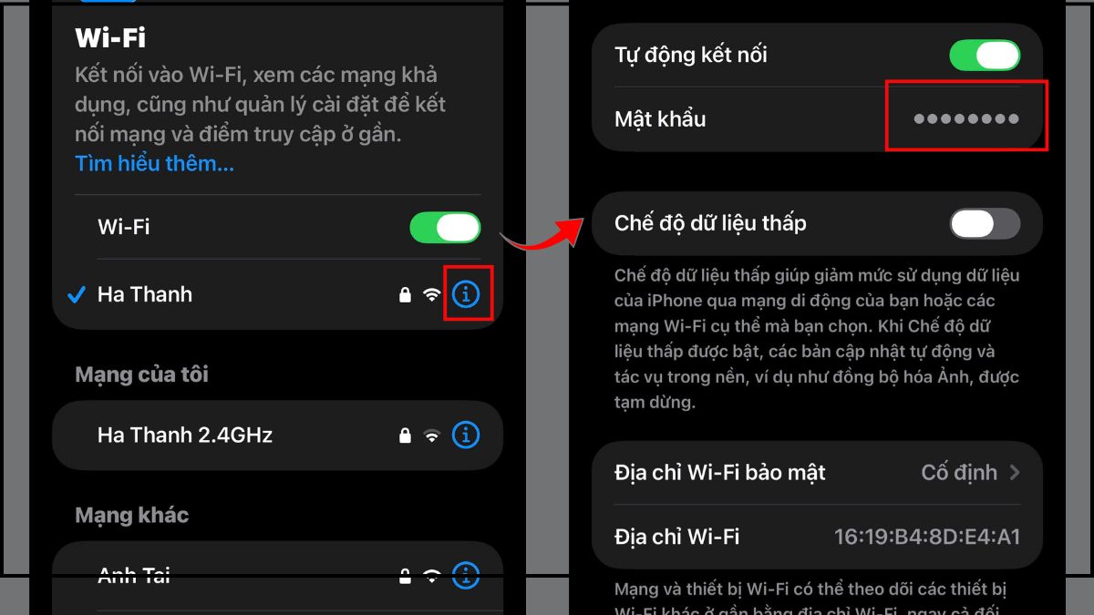 Cách xem pass Wifi đang kết nối trên iPhone - bước 2