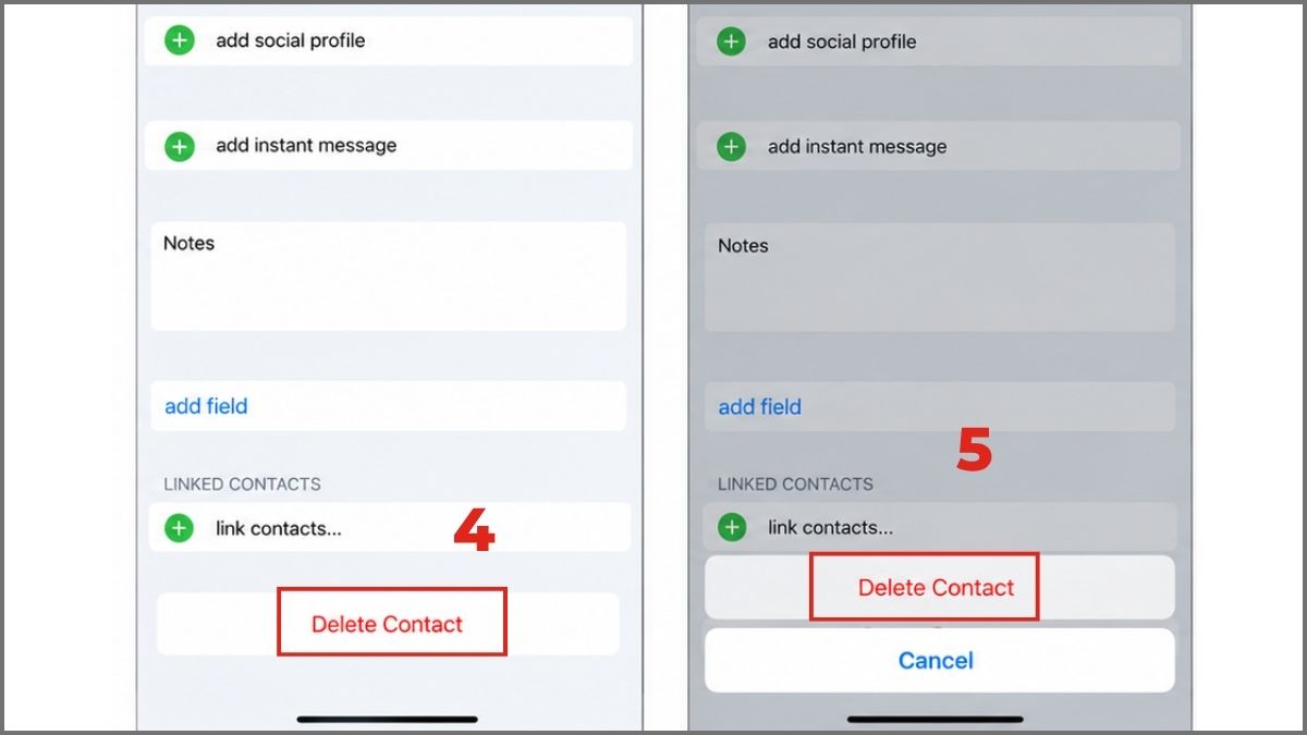 Xóa danh bạ bị trùng lặp iPhone bằng cách thủ công - bước 2