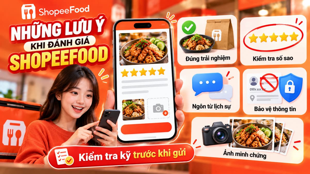 Những lưu ý quan trọng khi đánh giá trên ShopeeFood