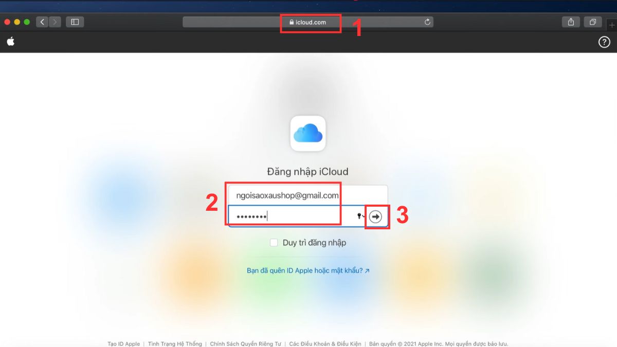 Cách xóa ID Apple trên iPhone cũ từ xa bằng Web - bước 1