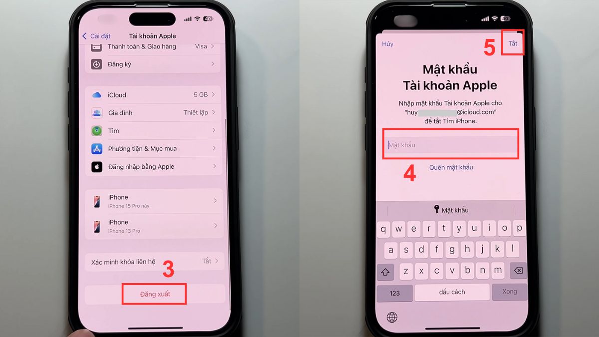 Cách xóa ID Apple trên iPhone cũ khi biết mật khẩu - bước 2