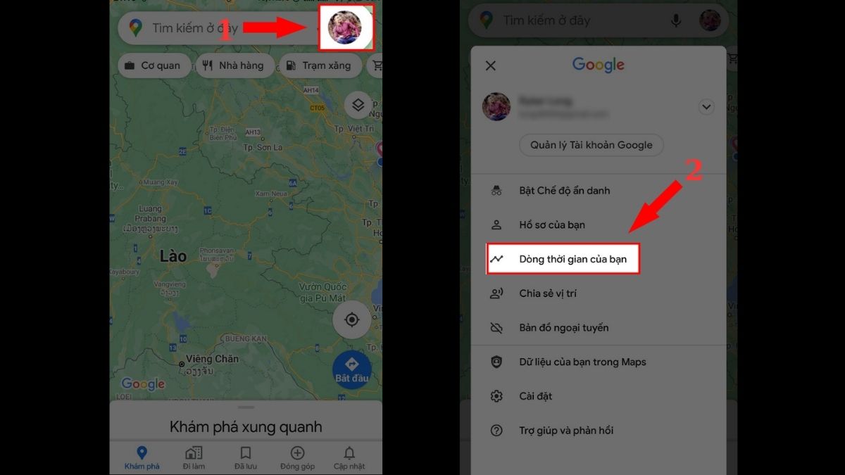 Cách xem lịch sử hoạt động của Google Map trên iPhone - bước 1
