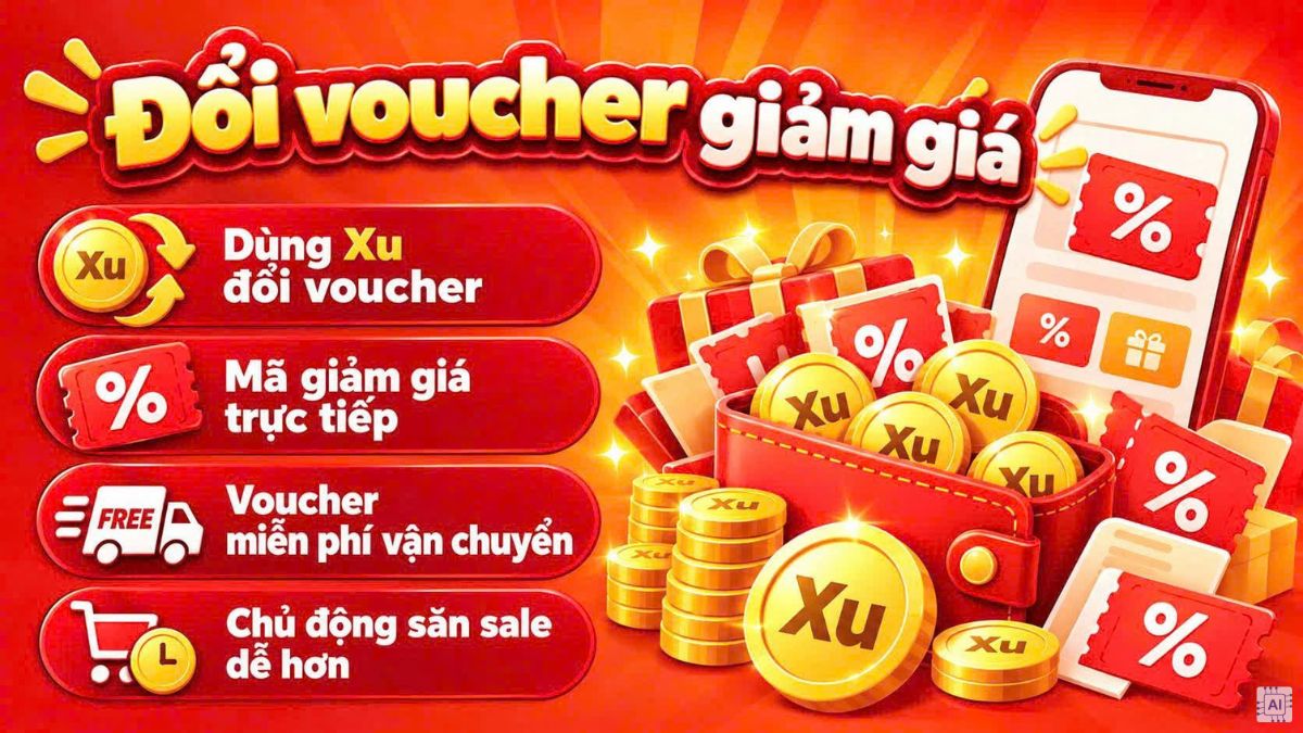 Xu Shopee để đổi voucher giảm giá