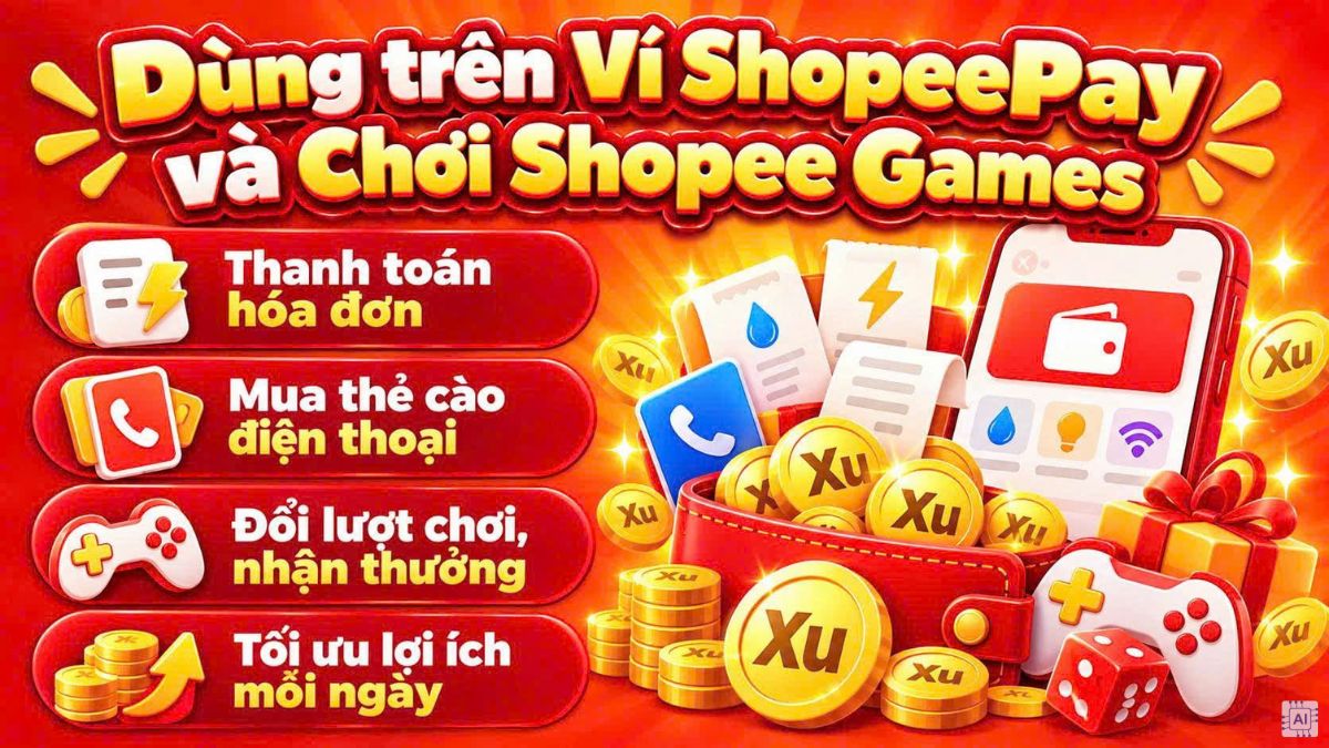 Xu Shopee để dùng ví ShopeePay và chơi Shopee Games