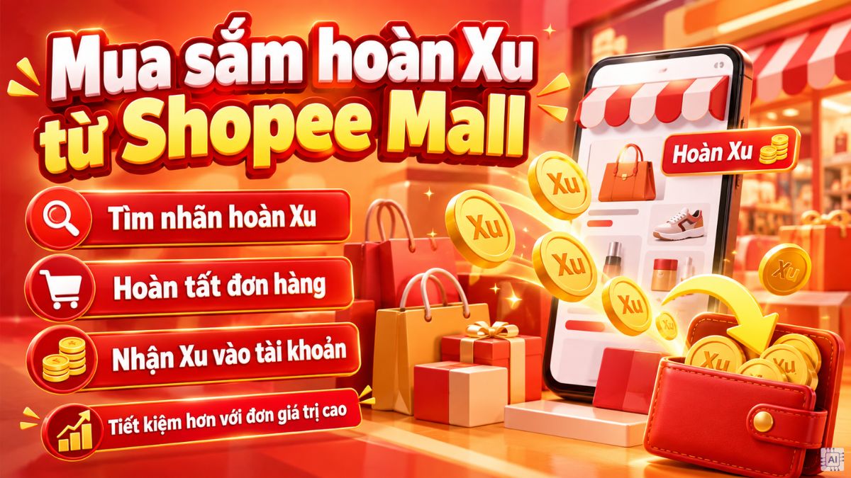 Cách săn và tích lũy Shopee Xu bằng cách mua sắm hoàn xu từ Shopee Mall