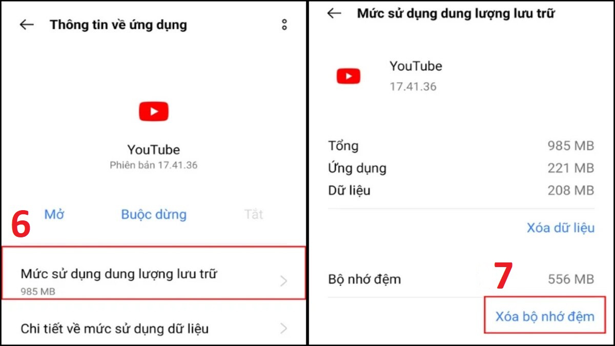 Sửa lỗi Youtube 400 bằng cách xóa bộ nhớ đệm trên Android - bước 3