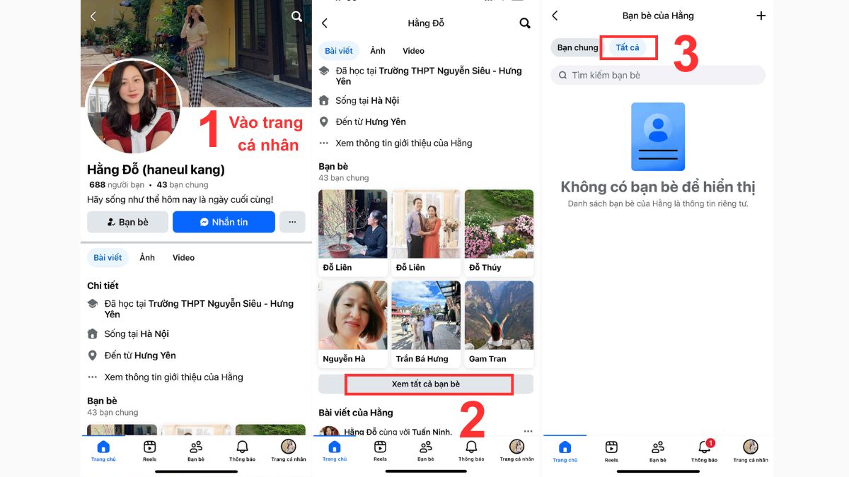 Cách kiểm tra xem đã ẩn bạn bè thành công chưa