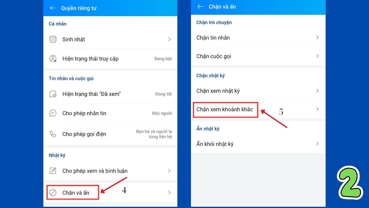 Cách chặn xem khoảng khắc trên Zalo - bước 2