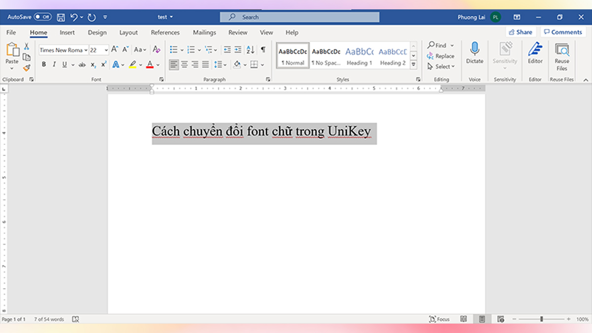 cách chỉnh unikey chuyển đổi font chữ Tiếng Việt - bước 1