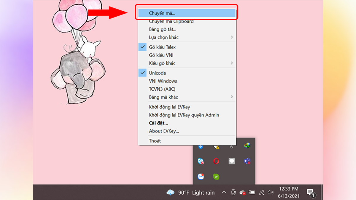 cách chỉnh unikey chuyển đổi font chữ Tiếng Việt - bước 2