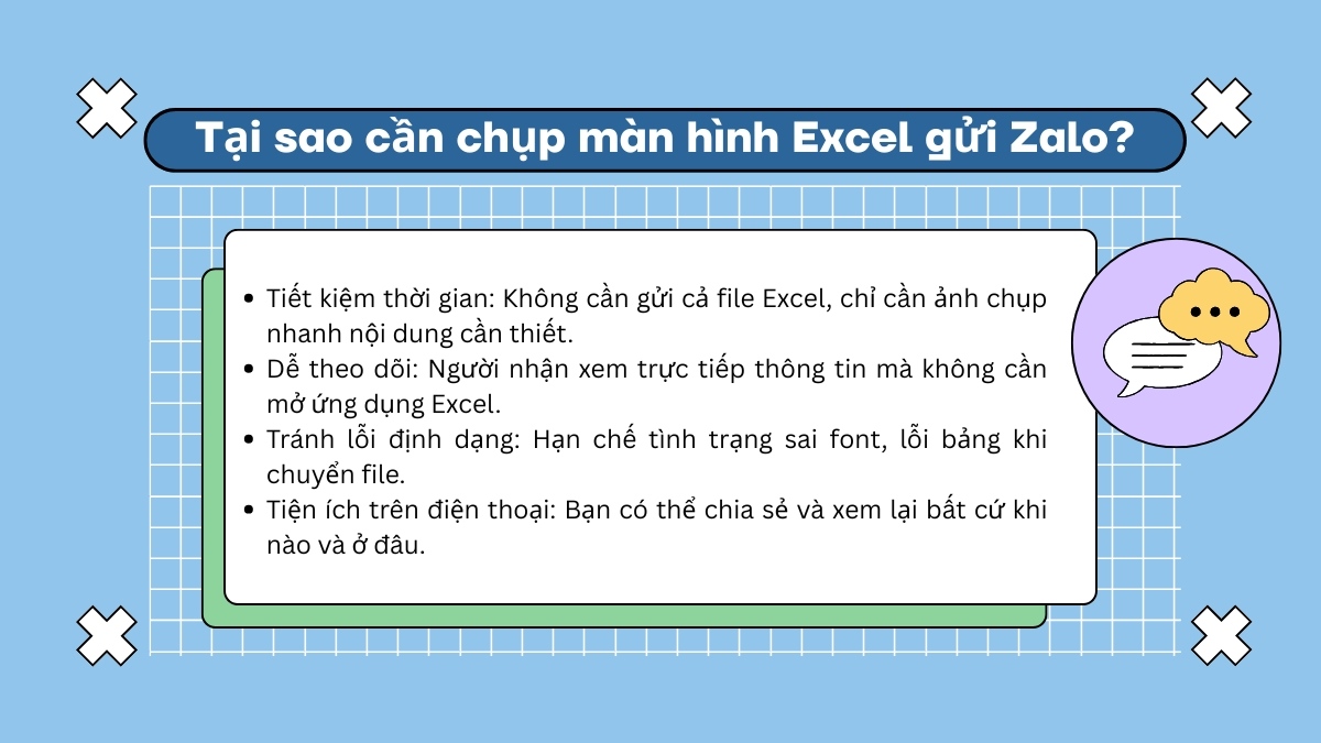 Tại sao cần chụp màn hình Excel gửi Zalo?