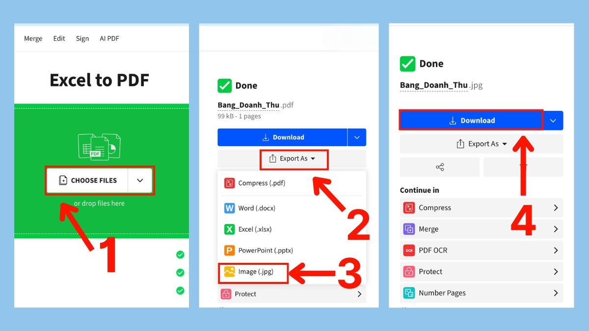 Cách chụp màn hình Excel gửi Zalo bằng smallpdf