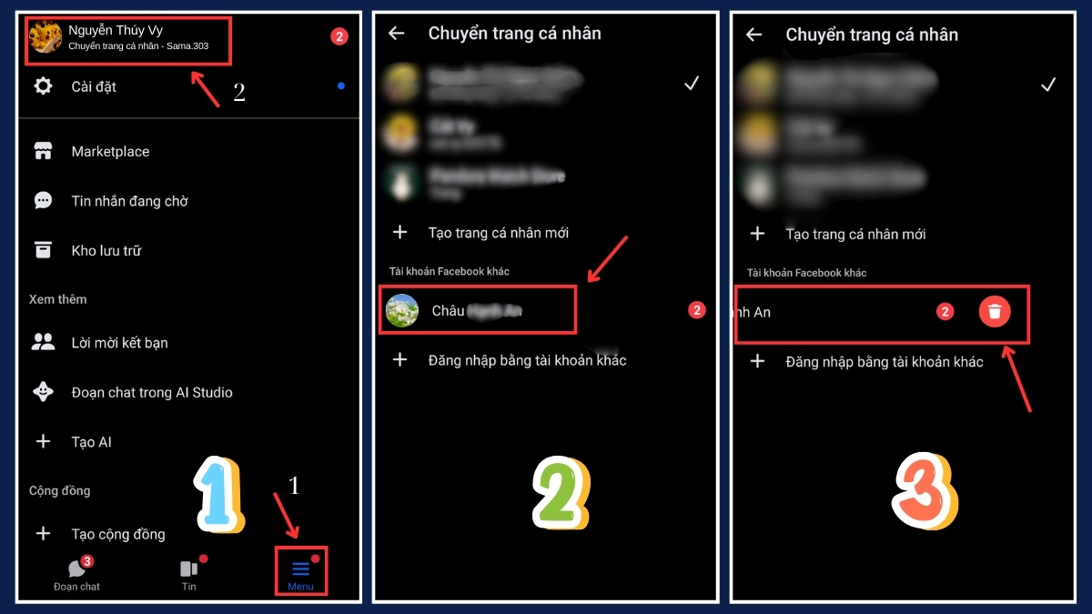 Cách gỡ tài khoản Messenger đơn giản trên điện thoại