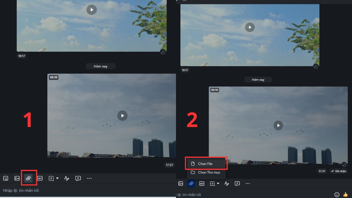 Cách gửi video HD qua cuộc trò chuyện Zalo trên máy tính - bước 2