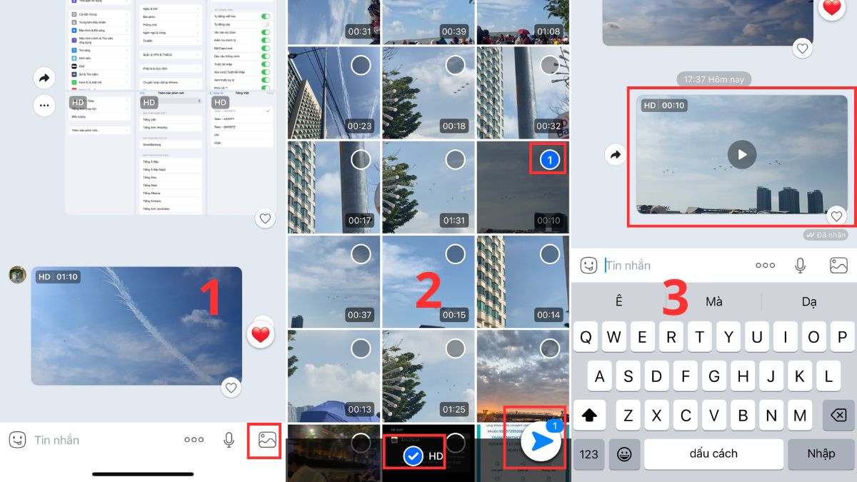 Cách gửi video HD qua cuộc trò chuyện Zalo trên điện thoại