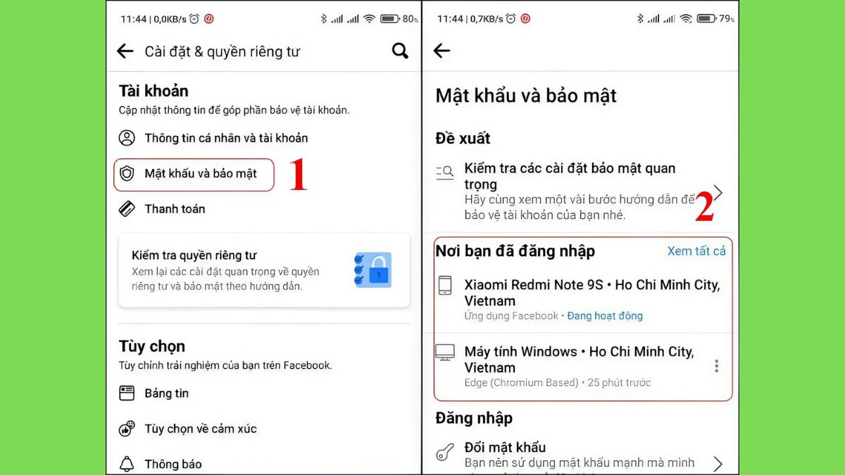 Cách đăng xuất Facebook từ xa trên các thiết bị khác bằng điện thoại - bước 2