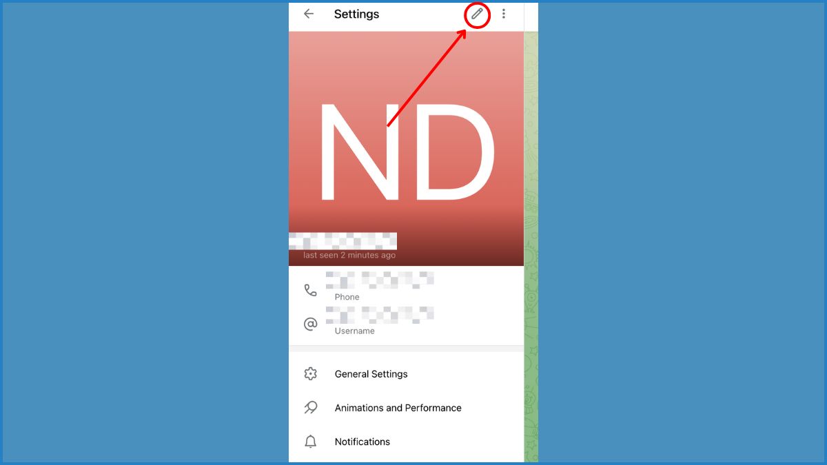 Hướng dẫn cách đổi tên Telegram trên máy tính - bước 2