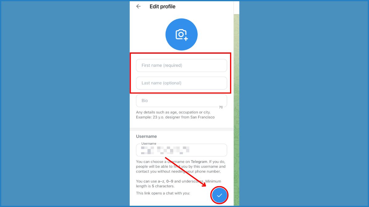 Hướng dẫn cách đổi tên Telegram trên máy tính - bước 3