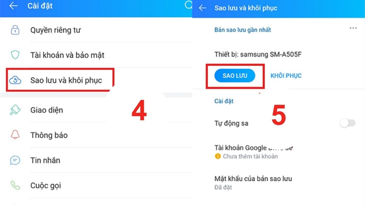Đồng bộ tin nhắn Zalo trên Android - bước 2