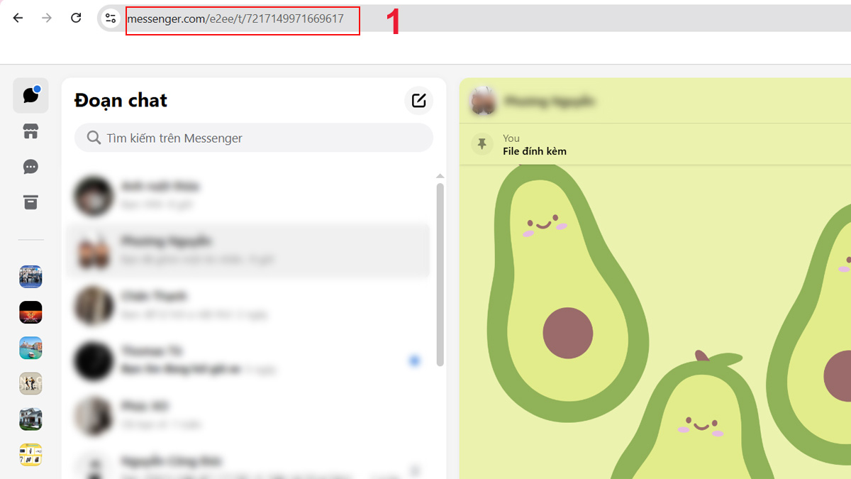 Cách ghim tin nhắn Messenger trên máy tính - bước 1