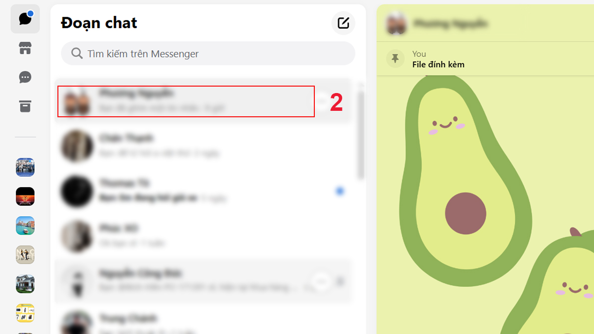 Cách ghim tin nhắn Messenger trên máy tính - bước 2