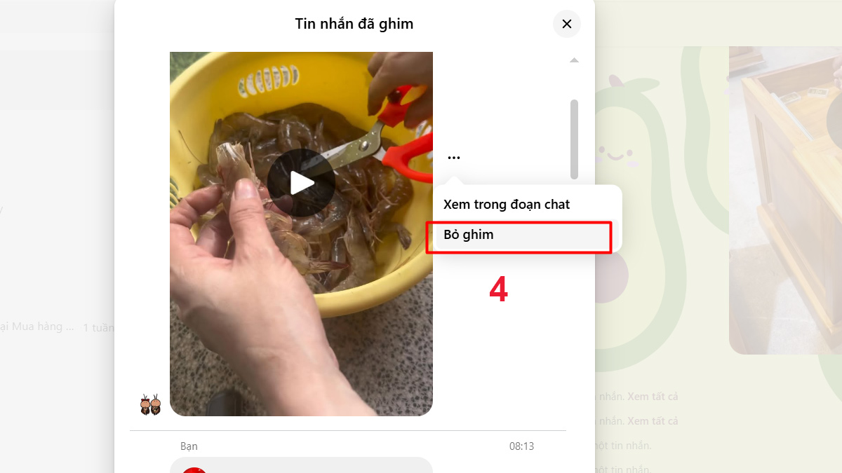 Mẹo bỏ ghim tin nhắn trên Messenger - bước 4