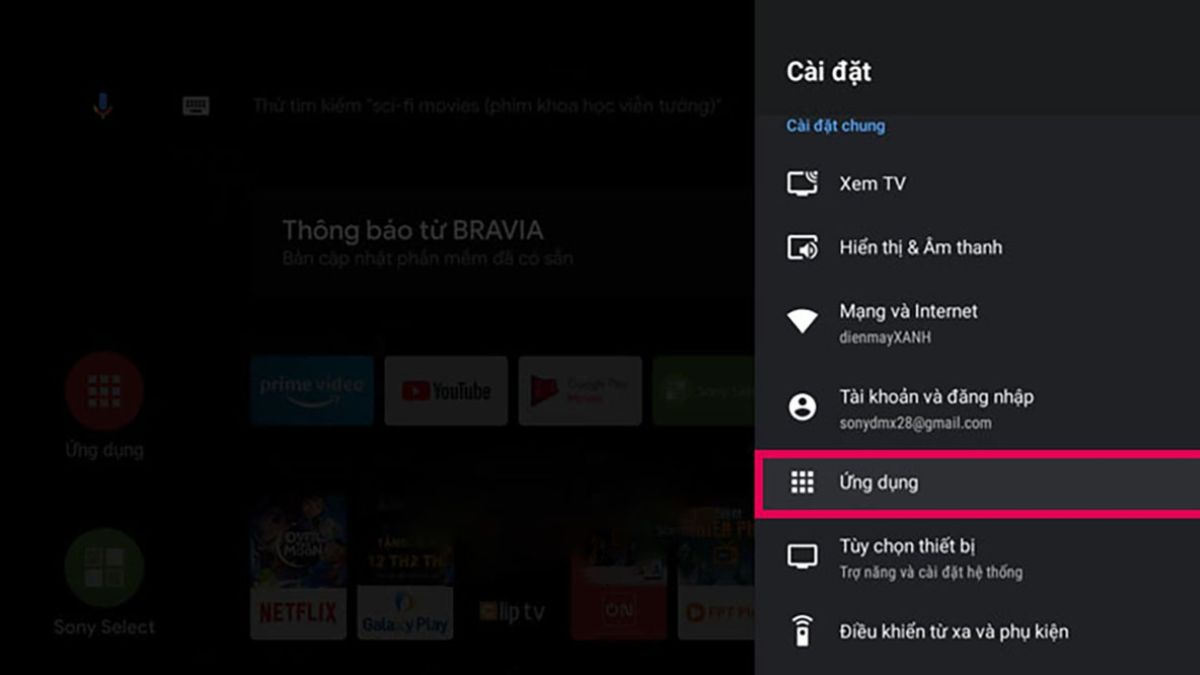 Hướng dẫn cách khóa YouTube trên tivi TCL - bước 2