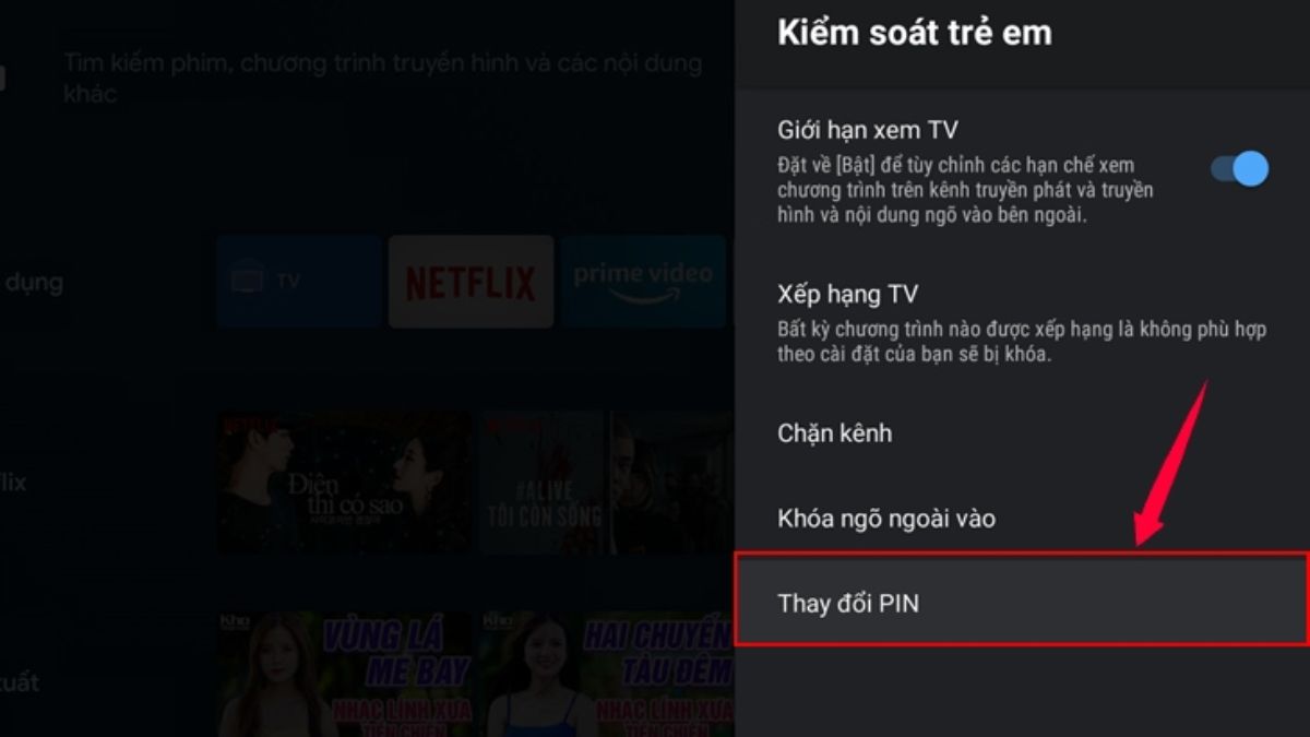 Hướng dẫn cách khóa YouTube trên tivi sony - bước 2