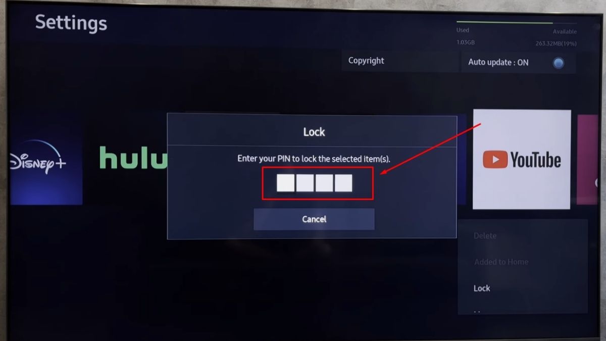 Hướng dẫn cách khóa YouTube trên tivi panasonic - bước 5