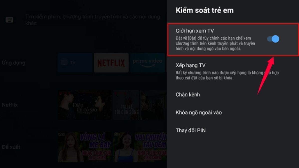Hướng dẫn cách khóa YouTube trên tivi sony - bước 3