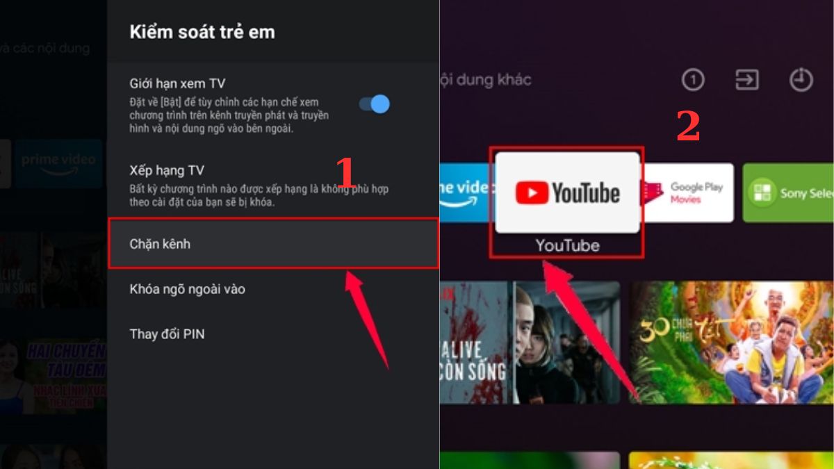Hướng dẫn cách khóa YouTube trên tivi sony - bước 4