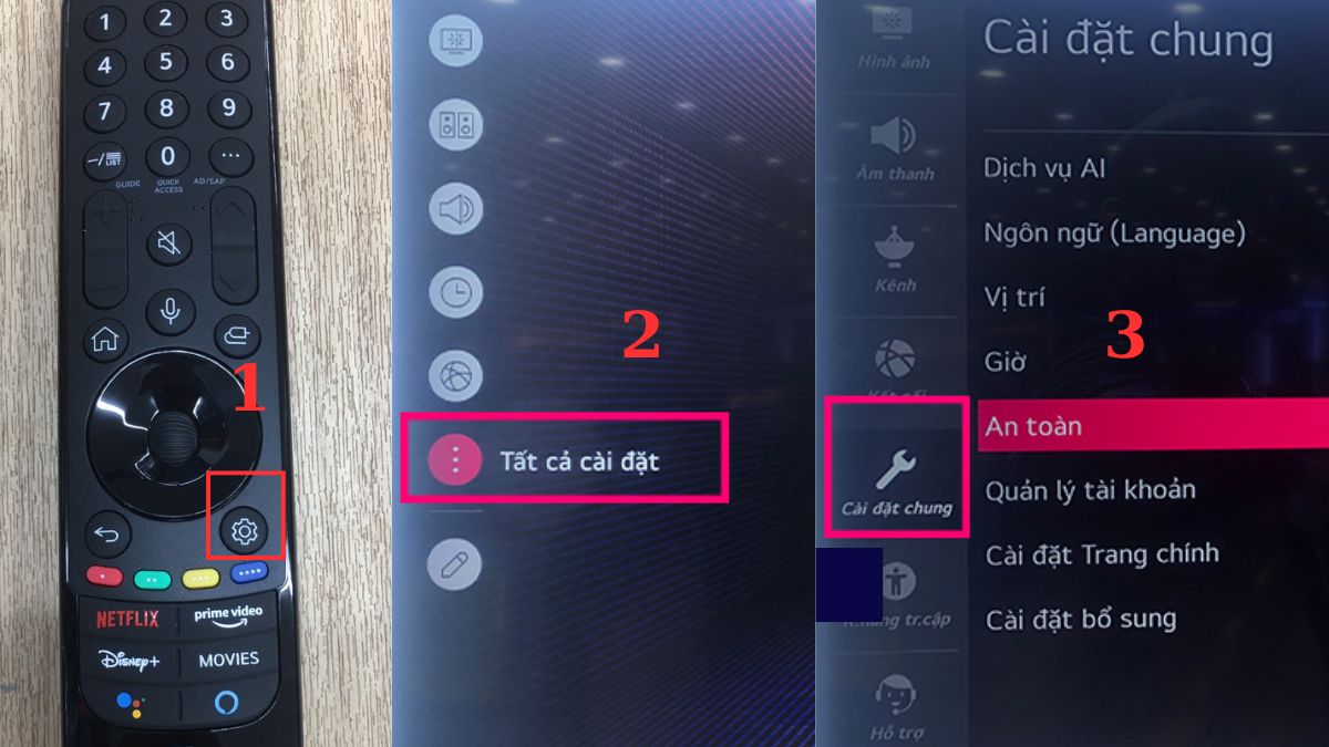 Hướng dẫn cách khóa YouTube trên tivi LG - bước 1,2,3