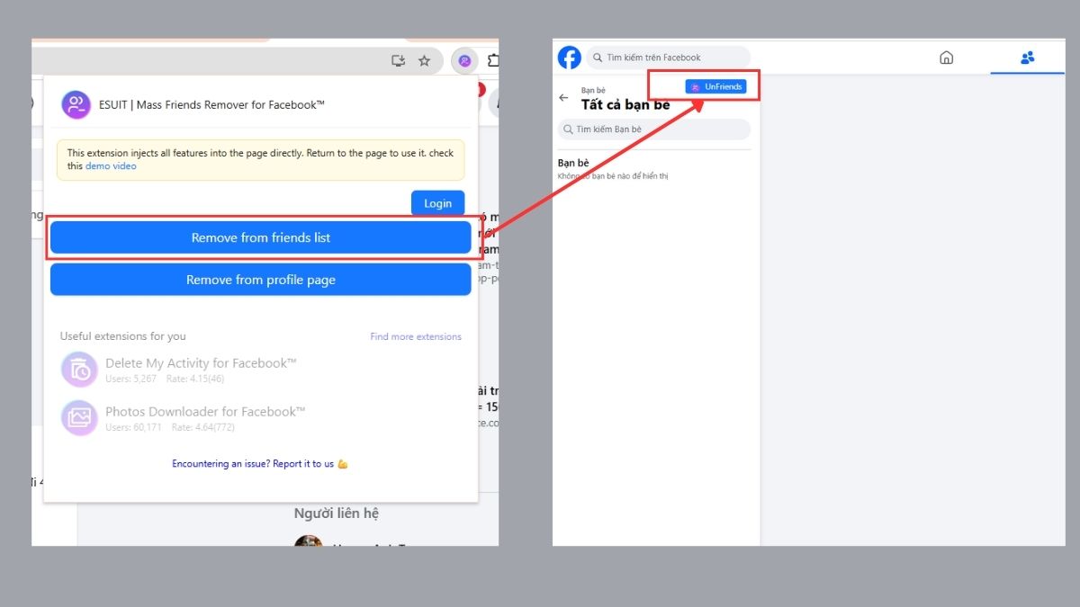 Cách lọc bạn bè không tương tác trên Facebook bằng máy tính Mass Friends Remover for Facebook - bước 3