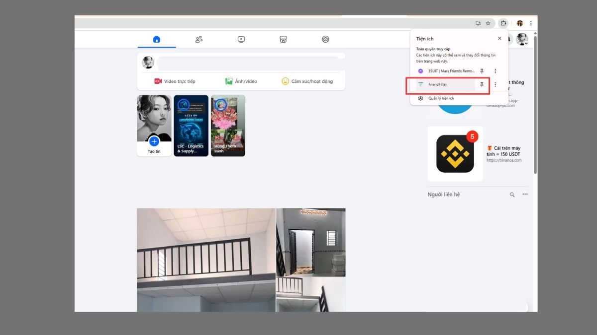 Cách lọc bạn bè không tương tác trên Facebook bằng máy tính FriendFilter - bước 2