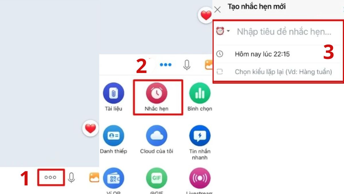 Cách tạo nhắc hẹn trên Zalo theo nhóm công việc bằng điện thoại - bước 1