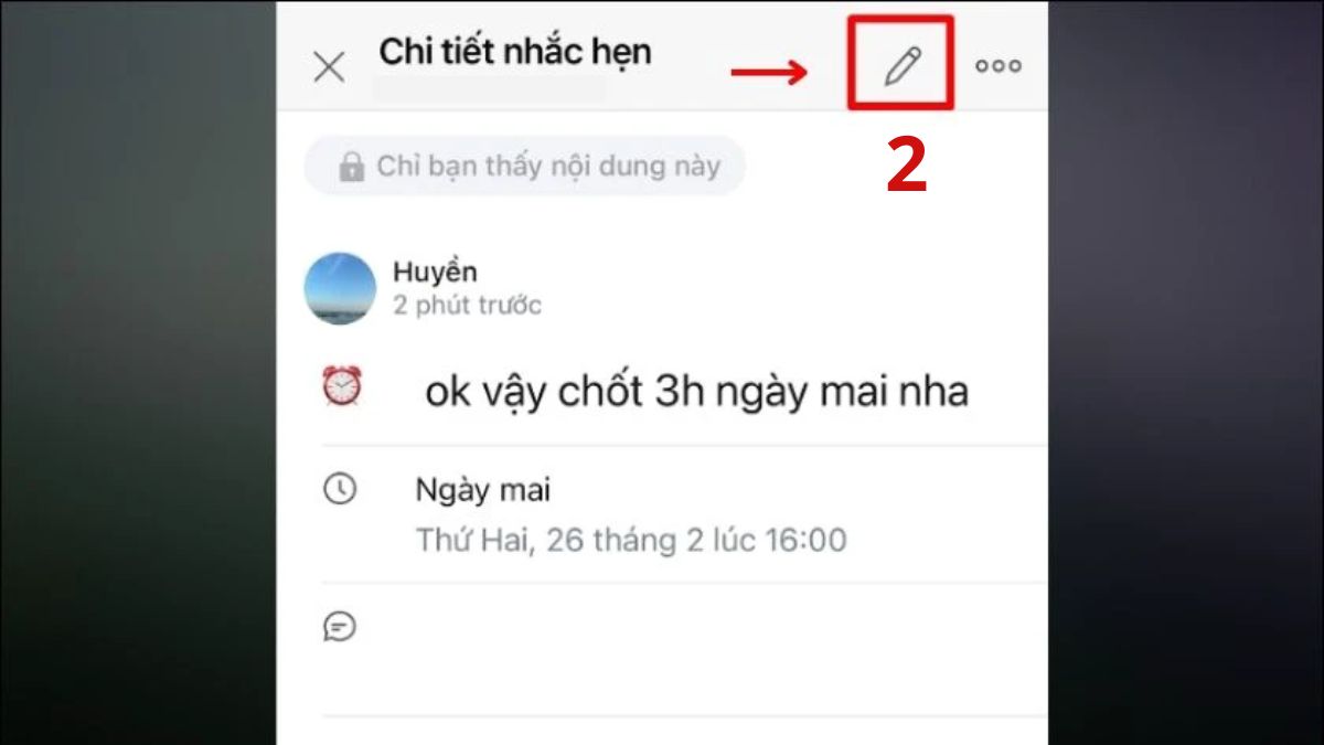 Cách tùy chỉnh và xóa lịch nhắc hẹn trên Zalo đã tạo - bước 2